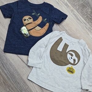 Carter's 9m Sloth T-shirt Bundle Baby Boy Or Girl 6-9 Months